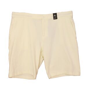 JEFF Nordstrom Men's Athletic Shorts XL Knit Stretch Hidden Drawstring Ivory B17
